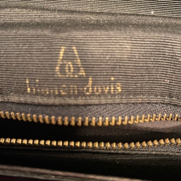 Vintage Bienen Davis Black Embossed Leather Handbag Chain Strap - Picture 11 of 11